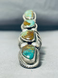 34 Gram Heavy Towering Vintage Native American Navajo Royston Turquoise Sterling Silver Ring-Nativo Arts