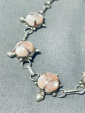 Wonderful Vintage Native American Zuni Mother Of Pearl Sterling Silver Turtle Link Bracelet-Nativo Arts