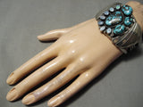 Important Vintage Native American Navajo Last Chance Turquoise Sterling Silver Opal Bracelet-Nativo Arts