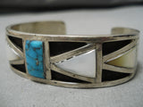 Incredible Vintage Navajo Pearl Sterling Silver Native American Bracelet Cuff-Nativo Arts