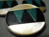 Marvelous Vintage Native American Navajo Turquoise Sterling Silver Buttons Old-Nativo Arts