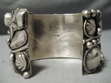 Huge Vintage Native American Navajo Royston Turquoise Repoussed Sterling Silver Bracelet-Nativo Arts