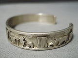 Exceptional Vintage Native American Navajo Sterling Silver Storyteller Bracelet-Nativo Arts
