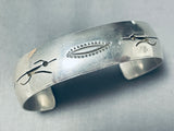 Slim Roadrunner Vintage Native American Navajo Nsterling Silver Bracelet-Nativo Arts