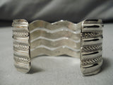 Stunning Modernistic Zuni Native American Sterling Silver Bracelet Cuff-Nativo Arts