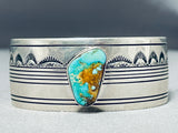 Charlie John Vintage Native American Navajo Royston Turquoise Sterling Silver Bracelet-Nativo Arts