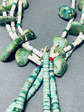 Important 1800's Early 1900's Vintage Santo Domingo Cerrillos Turquoise Necklace-Nativo Arts