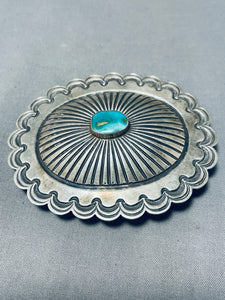 Exceptional Vintage Native American Navajo Royston Turquoise Sterling Silver Buckle-Nativo Arts