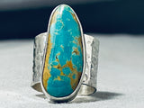 Colossal Native American Navajo Royston Turquoise Sterling Silver Ring-Nativo Arts