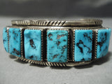 Important Native American Navajo Guild Vintage Native American Navajo Turquoise Sterling Silver Bracelet Old-Nativo Arts