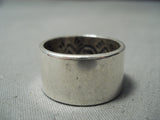 Important Ray Adakai Vintage Native American Navajo Internal Silver Work Sterling Ring-Nativo Arts