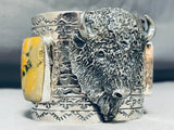 136 Gram Mens Massive Buffalo Turquoise Native American Sterling Silver Bracelet-Nativo Arts