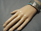 Amazing Vintage Navajo Turquoise Sterling Silver Native American Bracelet-Nativo Arts