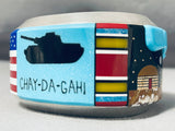 Important Veteran Native American Navajo Codetalkers Turquoise Sterling Silver Bracelet-Nativo Arts