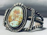 Important Heavy Wire Vintage Native American Navajo Sterling Silver Turquoise Bracelet-Nativo Arts