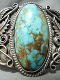 One Of The Best Vintage Native American Navajo Flower Royston Turquoise Sterling Silver Bracelet-Nativo Arts