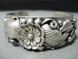 Mort Johnson Signed Navajo Native American Sterling Silver Bracelet-Nativo Arts