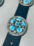Important Tom Moore Vintage Native American Navajo Turquoise Sterling Silver Concho Belt-Nativo Arts