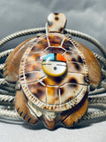 One Of The Best Ever Vintage Native American Zuni Turtle Turquoise Sterling Silver Bracelet Cuff-Nativo Arts