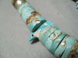 Native American One Of The Largest Santo Domingo Fetish Sterling Silver Turquoise Necklace-Nativo Arts