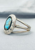 Impressive Vintage Native American Navajo Old Kingman Turquoise Sterling Silver Bracelet-Nativo Arts