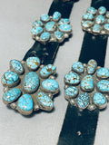 Best Vintage Native American Navajo Spiderweb Turquoise Chunk Sterling Silver Concho Belt-Nativo Arts