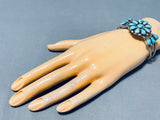 Sensational Vintage Native American Zuni Lone Mountain Turquoise Sterling Silver Bracelet-Nativo Arts