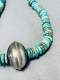 Eye Catching Native American Navajo Royston Turquoise Sterling Silver Necklace-Nativo Arts