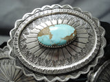 Signed Navajo Native American 8 Turquoise Sterling Silver Concho Belt-Nativo Arts