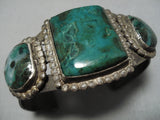 Best Vintage Native American Navajo Chrysocolla Sterling Silver 1930's Bracelet-Nativo Arts