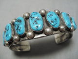 Important Vintage Native American Navajo Tom Moore Turquoise Sterling Silver Bracelet-Nativo Arts