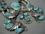 Squash Blossom Necklace Vintage Zuni Native American Sterling Silver Turquoise-Nativo Arts