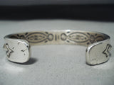 Native American Very Important Ray Adakai Sterling Silver Repoussed Bracelet-Nativo Arts