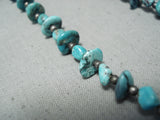 Tremendous Vintage Native American Navajo Turquoise Sterling Silver Necklace Old-Nativo Arts