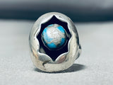 Bisbee Turquoise Vintage Native American Navajo Sterling Silver Ring Old-Nativo Arts