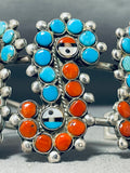 One Of The Most Unique Ever Vintage Native American Zuni Sterling Silver Turquoise Bracelet-Nativo Arts