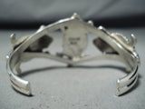 Fabulous Native American Navajo Signed 3 Sterling Silver Toads Bracelet-Nativo Arts