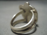 Amazing Vintage Native American Navajo Bisbee Turquoise Sterling Silver Ring Old-Nativo Arts