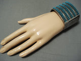 One Of Biggest Best Vintage Native American Zuni Needle Turquoise Sterling Silver Bracelet-Nativo Arts