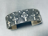 One Of The Most Unique Ever Vintage Native American Zuni Sterling Silver Cross Bracelet-Nativo Arts