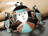 One Of The Best Vintage Zuni Native American Navajo Turquoise Kachina Sterling Silver Bracelet-Nativo Arts