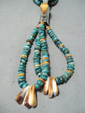 Native American Important Dan Coriz Santo Domingo Green Turquoise Sterling Silver Necklace-Nativo Arts