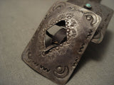 1920's Early Vintage Navajo Native American Jewelry jewelry/ Zuni Turquoise Snake Eyes Hat Concho Belt-Nativo Arts