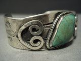 1920's Ingot Native American Jewelry Silver Vintage Navajo Cerrillos Turquoise Bracelet-Nativo Arts