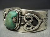 1920's Ingot Native American Jewelry Silver Vintage Navajo Cerrillos Turquoise Bracelet-Nativo Arts