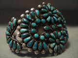1920's Vintage Navajo Cerrillos Turquoise Native American Jewelry Silver Bracelet-Nativo Arts