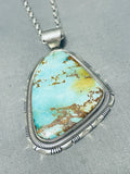 Stunning Native American Navajo Royston Turquoise Sterling Silver Necklace Signed-Nativo Arts