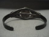 1930's Heavy Patina Vintage Navajo Domed Cerrillos Turquoise Native American Jewelry Silver Bracelet-Nativo Arts