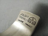 Detailed!! Native American Navajo Bisbee Turquoise Chavez Sterling Silver Tamp Bracelet-Nativo Arts