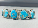 Best Vintage Native American Navajo Old Kingman Turquoise Sterling Silver Bracelet-Nativo Arts